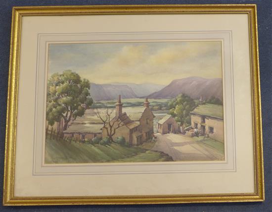 James Charles Middleton (1894-1969) Cottages at the head of a valley, 14 x 20.5in.